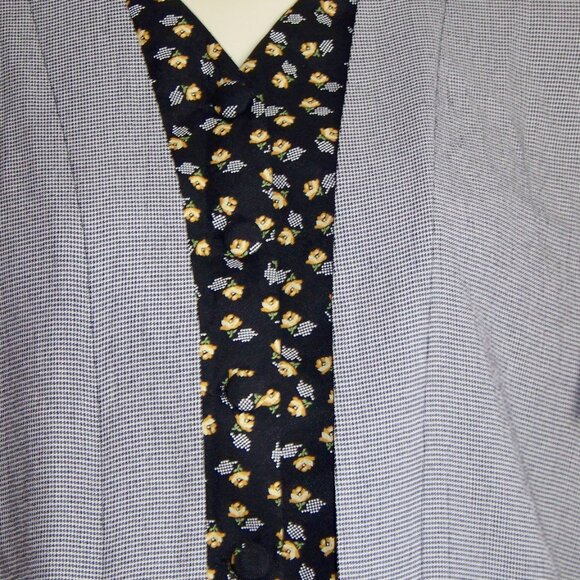 petite sophisticate pants suit check with flowers - Picture 4 of 8